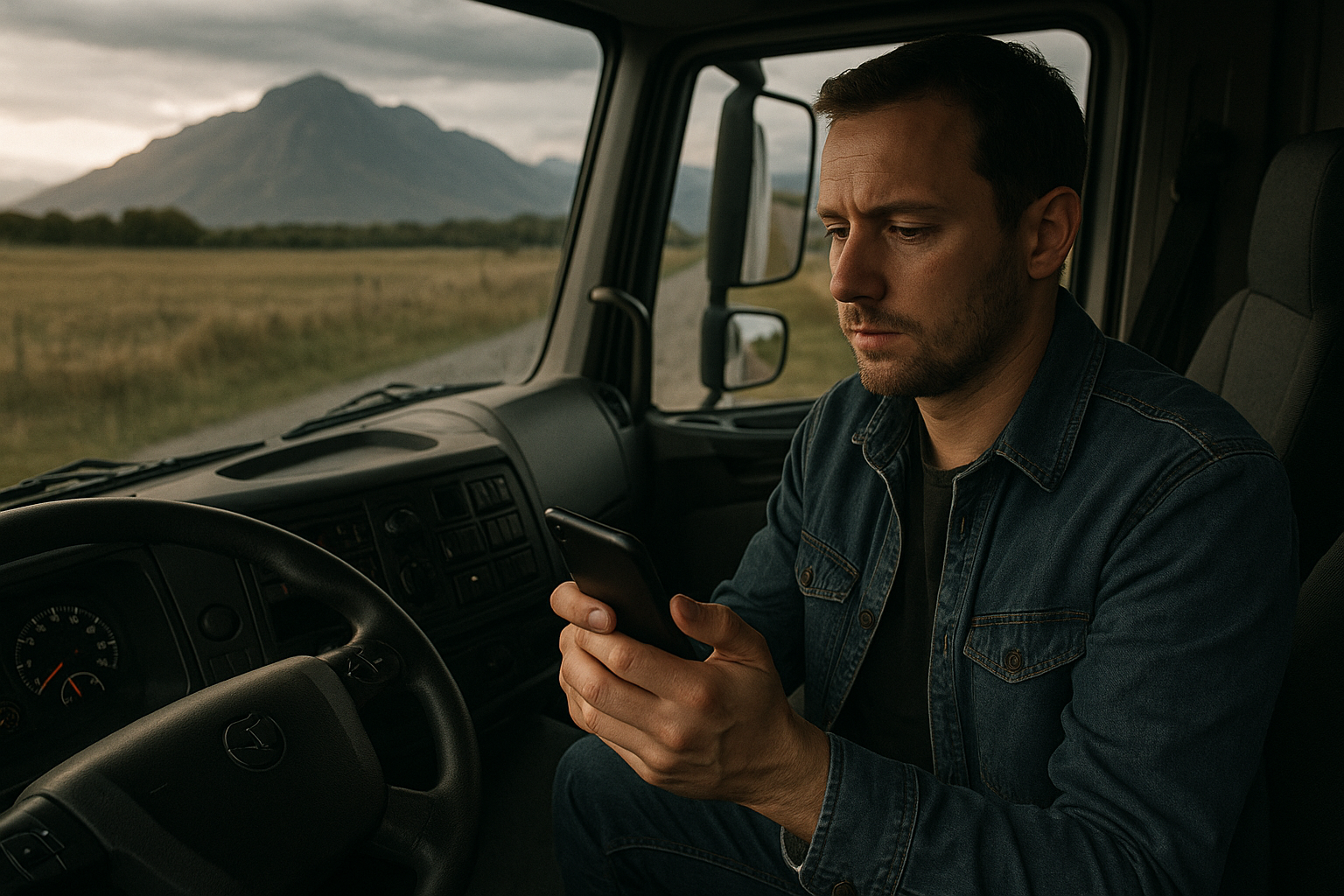 Transportista usando app sin cobertura
